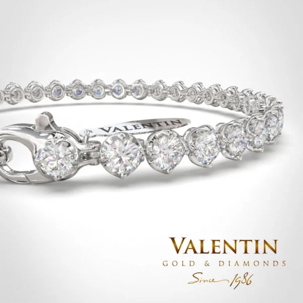 Women's Gold Tennis Bracelet 8292 - 3mm – white gold