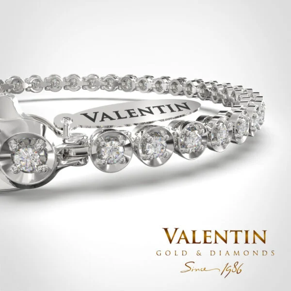 Women's Gold Tennis Bracelet 8331 – white gold