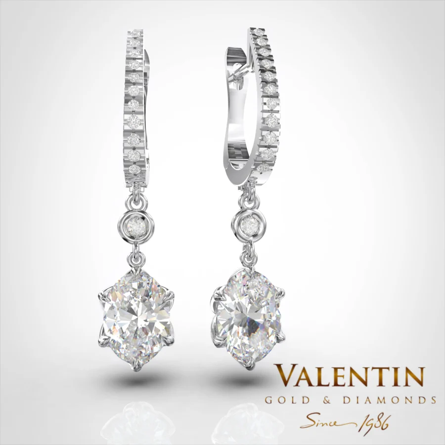 Royal Gold Earrings 7612 – white gold