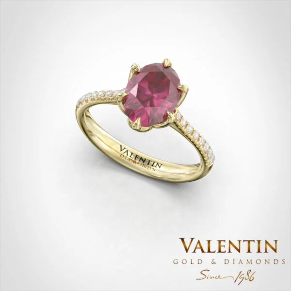 Royal Ruby Engagement Ring 4757 – yellow gold