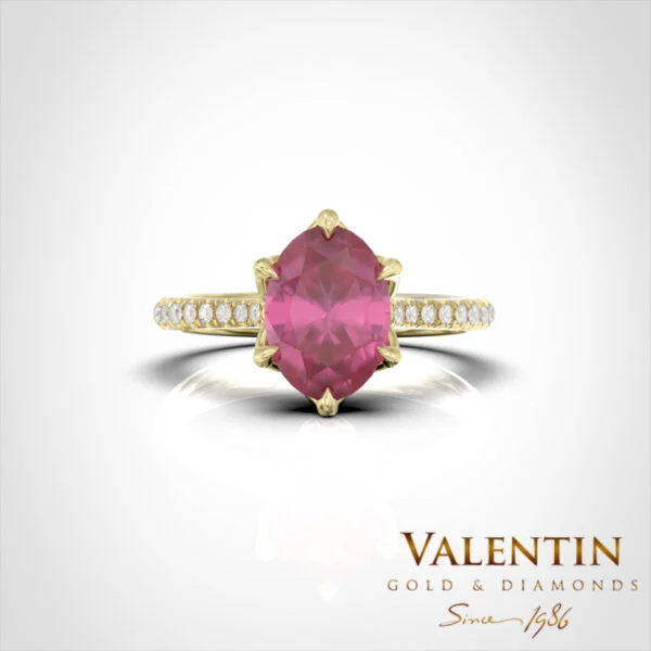 Royal Ruby Engagement Ring 4757 – yellow gold
