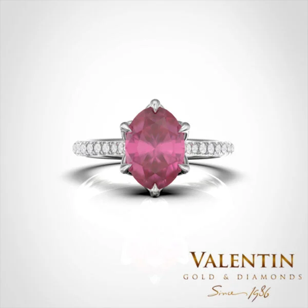 Royal Ruby Engagement Ring 4757 – white gold
