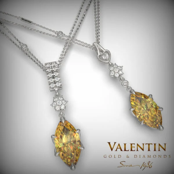 Emotion Fancy Gold Pendant 6935 – white gold