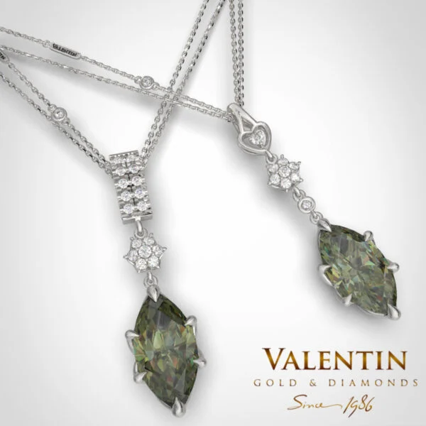 Златен медальон Emotion Tourmaline Green 6935 – бяло злато