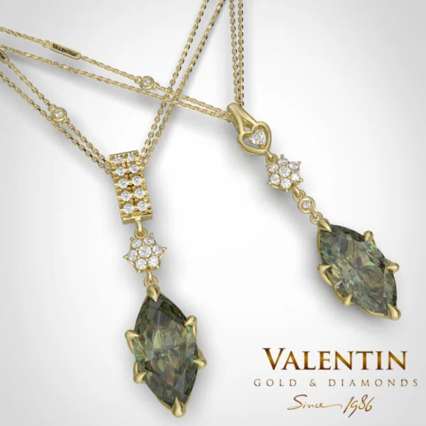 Art 6935 Tourmaline Green Yellow Златен медальон Emotion Tourmaline Green 6935 – жълто злато