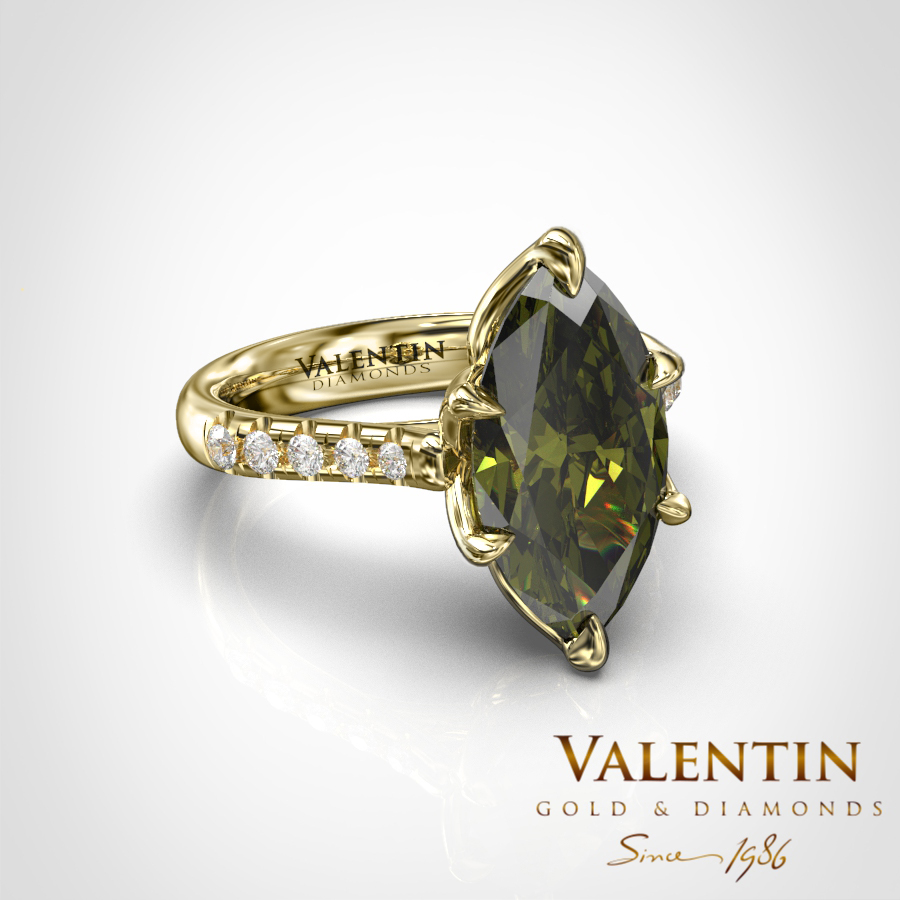 Златен пръстен Emotion Tourmaline Green 4758 – жълто злато