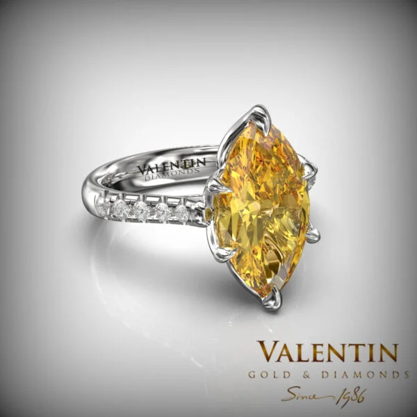 Златен пръстен Emotion Fancy Citrine 4758 – бяло злато