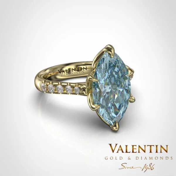 Emotion Fancy Aqua Gold Ring 4758 – yellow gold