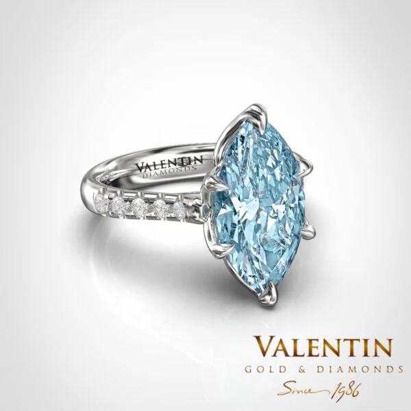 Emotion Fancy Aqua Gold Ring 4758 – white gold