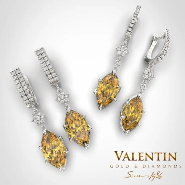 Emotion Fancy Gold Earrings 7614 – white gold