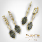 Златни обеци Emotion Tourmaline Green 7614