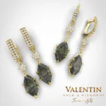 Emotion Tourmaline Green Gold Earrings 7614