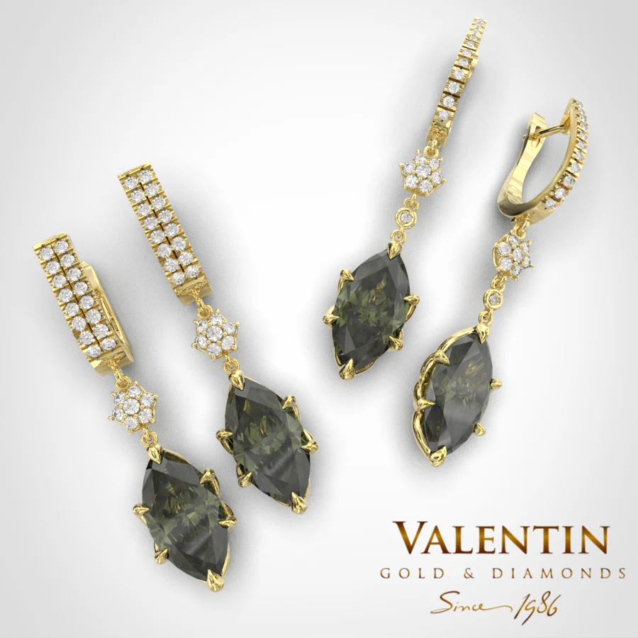 Emotion Tourmaline Green Gold Earrings 7614