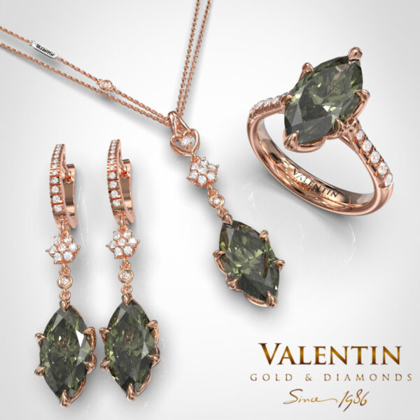 Златен пръстен Emotion Tourmaline Green 4758