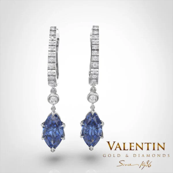 Emotion Sapphire Gold Earrings 7614 – white gold