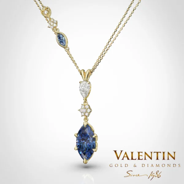 Златен медальон Emotion Sapphire 6935 – жълто злато