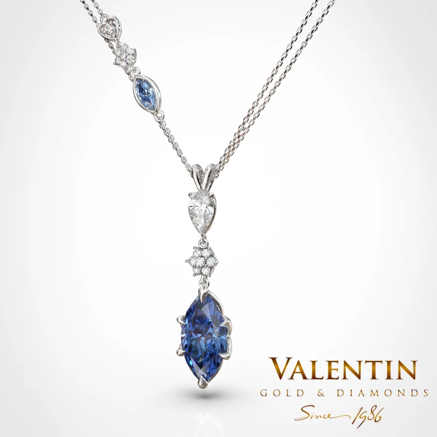 Златен медальон Emotion Sapphire 6935 – бяло злато