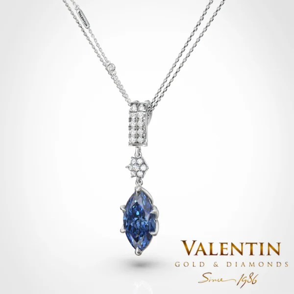 Златен медальон Emotion Sapphire 6935 – бяло злато
