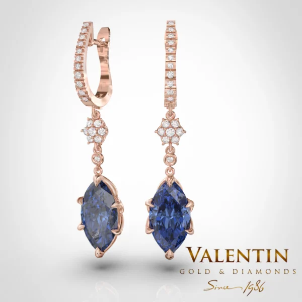 Emotion Sapphire Gold Earrings 7614 – rose gold