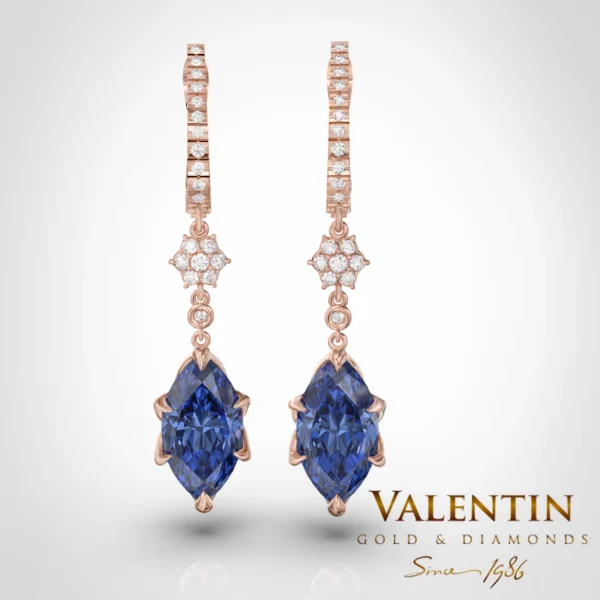 Emotion Sapphire Gold Earrings 7614 – rose gold
