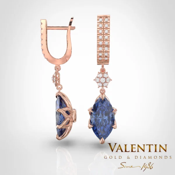Emotion Sapphire Gold Earrings 7614 – rose gold
