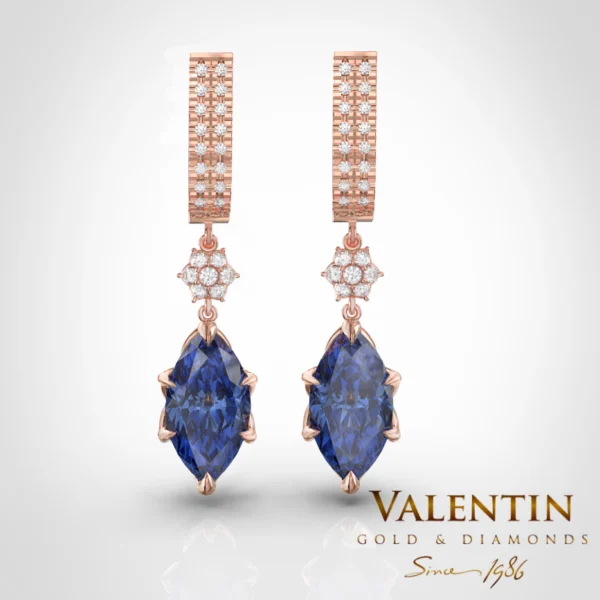 Emotion Sapphire Gold Earrings 7614 – rose gold