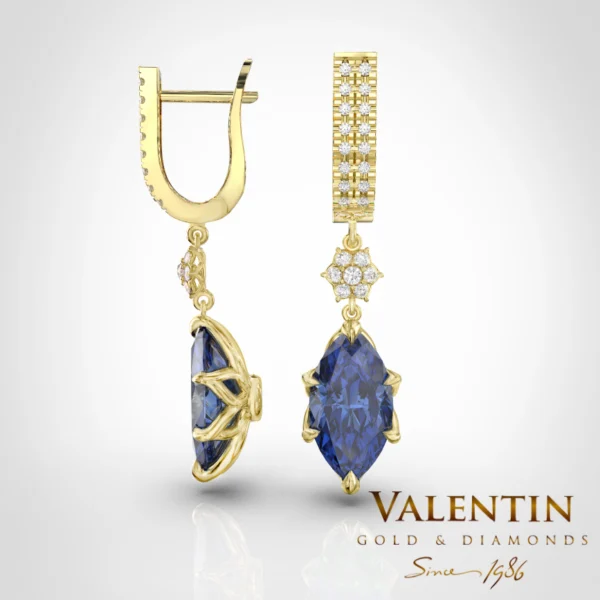 Emotion Sapphire Gold Earrings 7614 – yellow gold