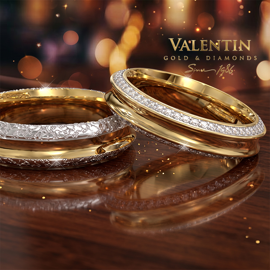 Gold Wedding Bands 4384 4385
