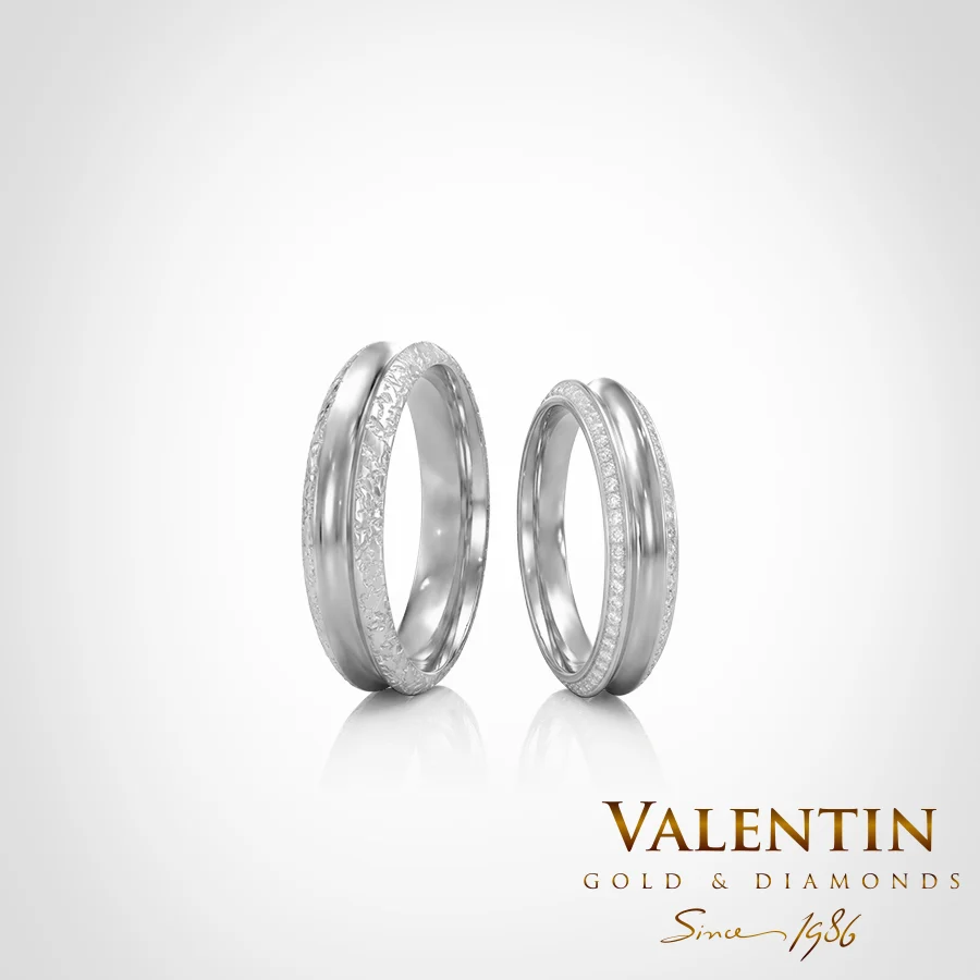 Gold Wedding Bands 4384 4385 – white gold