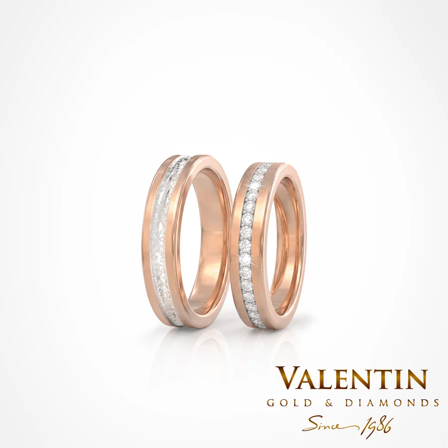 Gold Wedding Bands 4427 4428 – rose gold