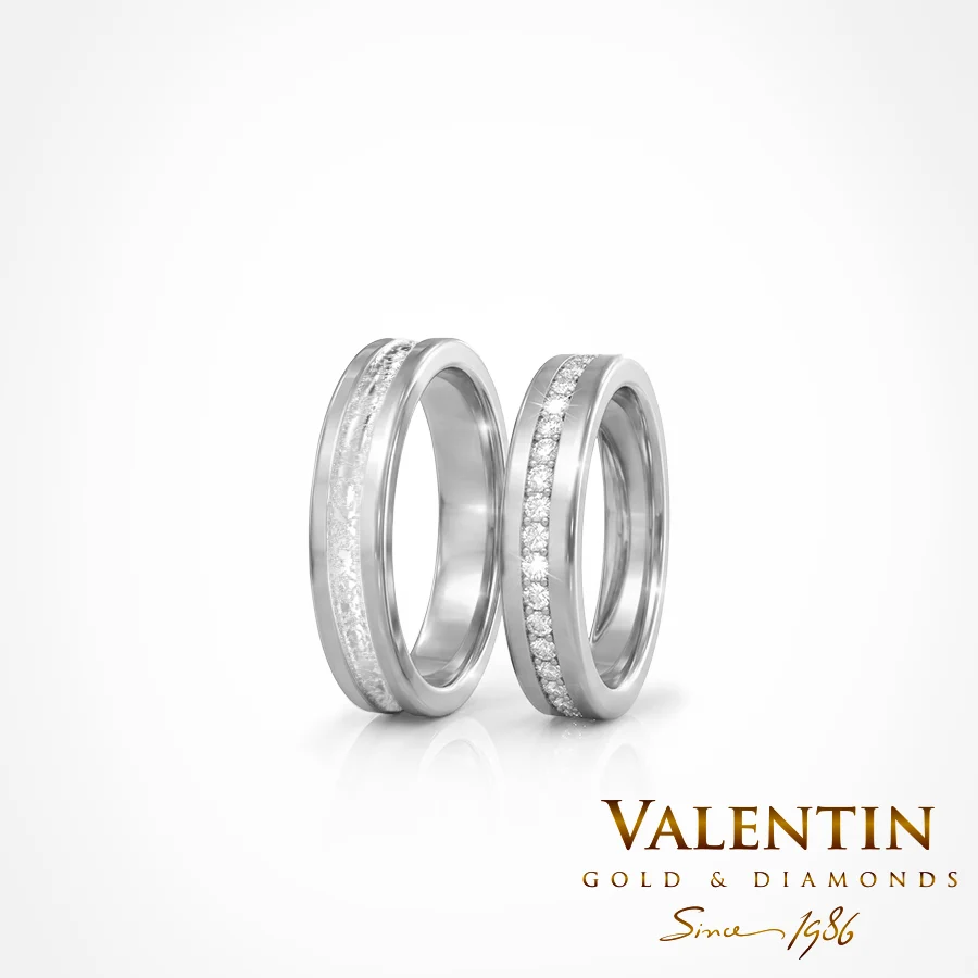 Gold Wedding Bands 4427 4428 – white gold