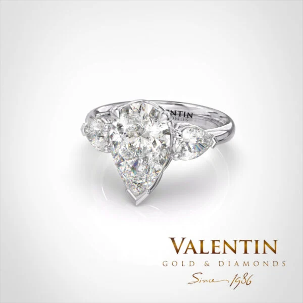 Златен пръстен Pear Diamond 4760