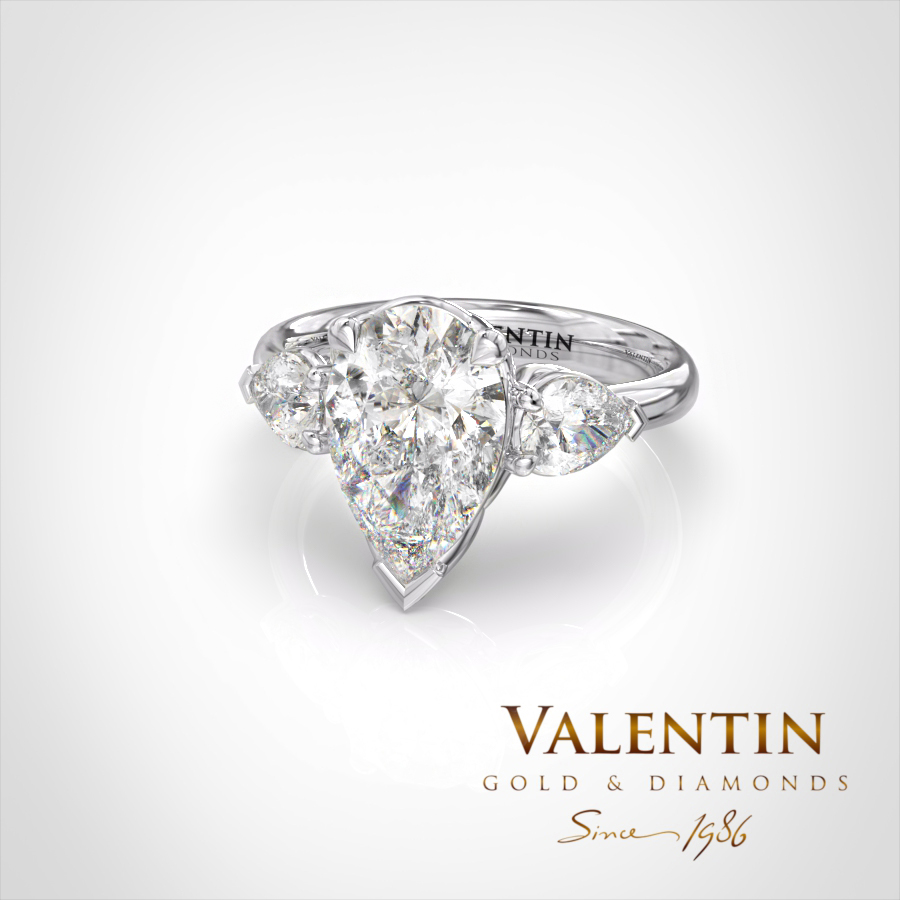 Златен пръстен Pear Diamond 4760