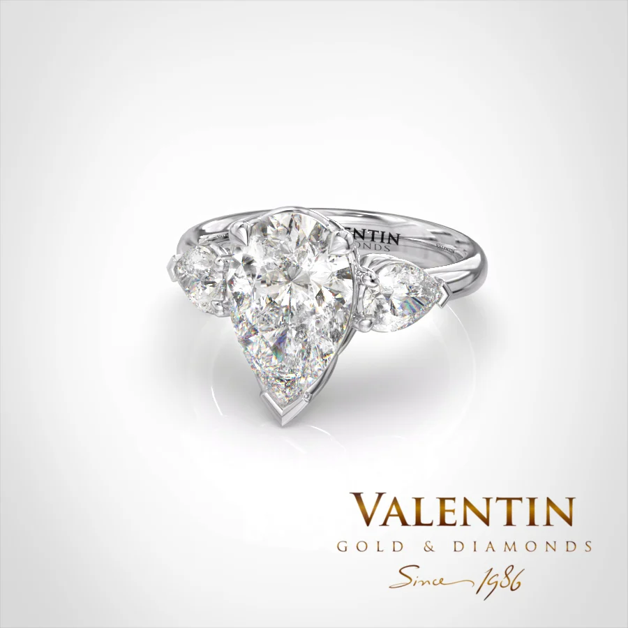 Златен пръстен Pear Diamond 4760