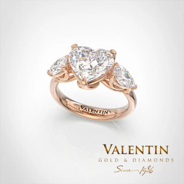 Heart Diamond Lab Engagement Ring 4767 – rose gold