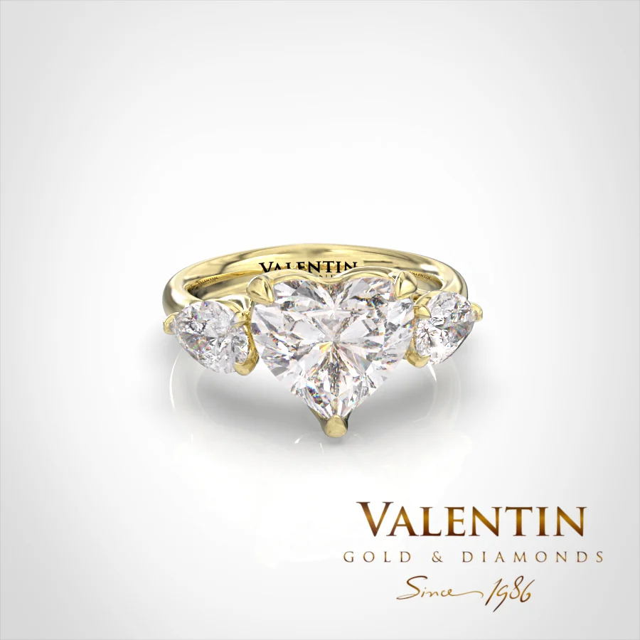 Heart Diamond Engagement Ring 4767 – yellow gold