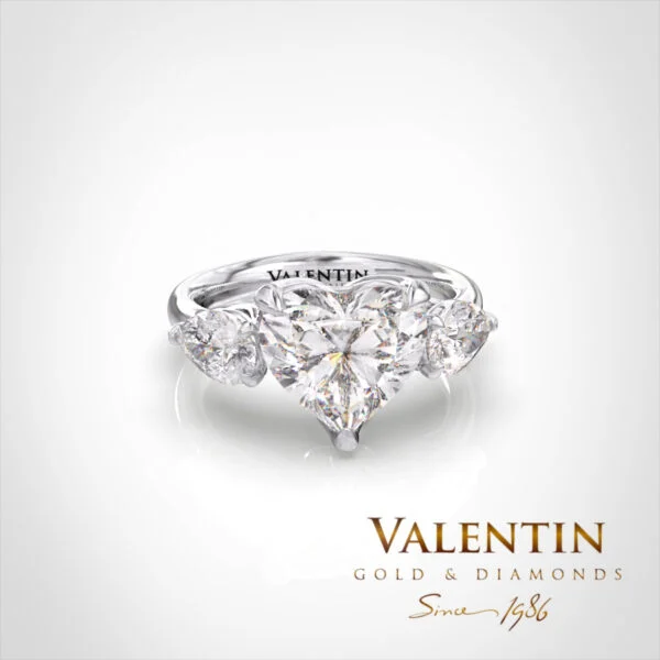 Heart Diamond Lab Engagement Ring 4767 – white gold