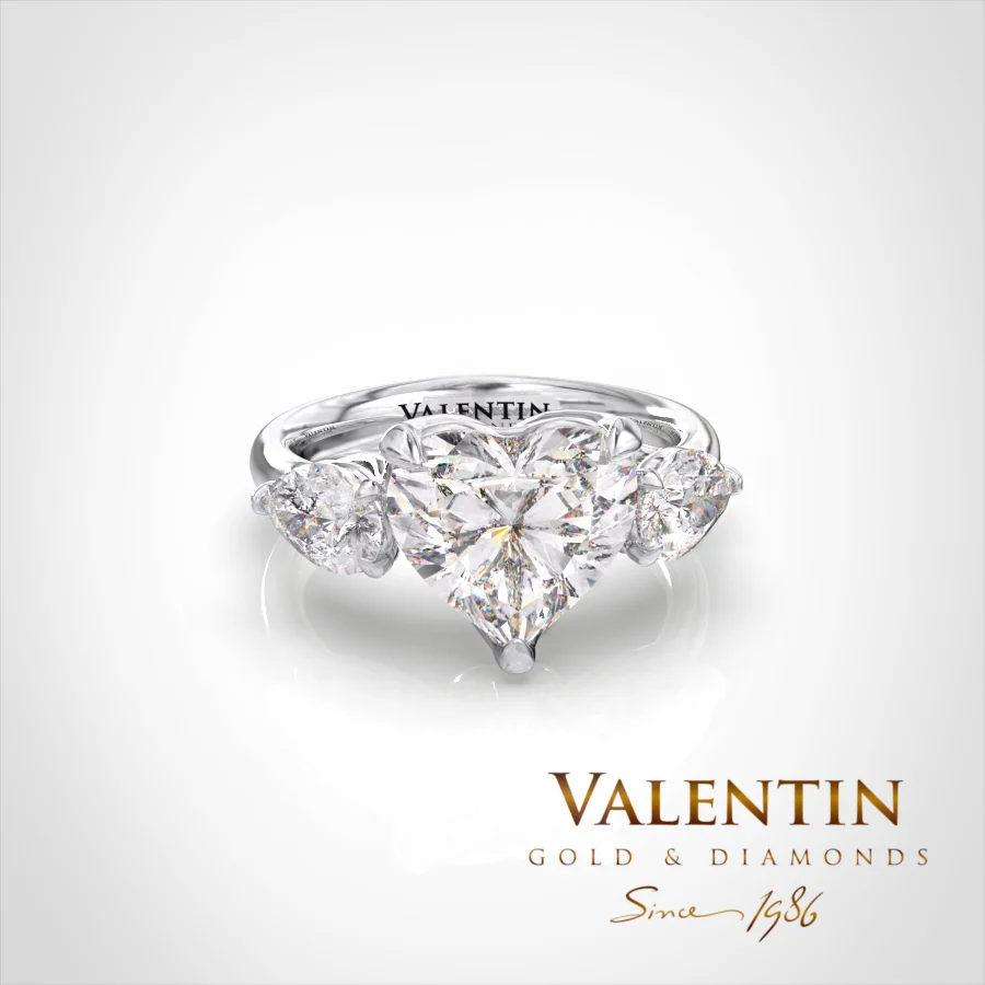 Heart Diamond Lab Engagement Ring 4767 – white gold