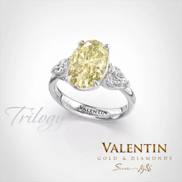 Златен пръстен Fancy Yellow Oval Diamond 4766