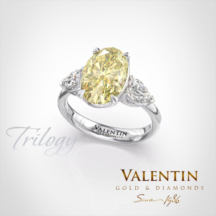 Златен пръстен Fancy Yellow Oval Diamond 4766