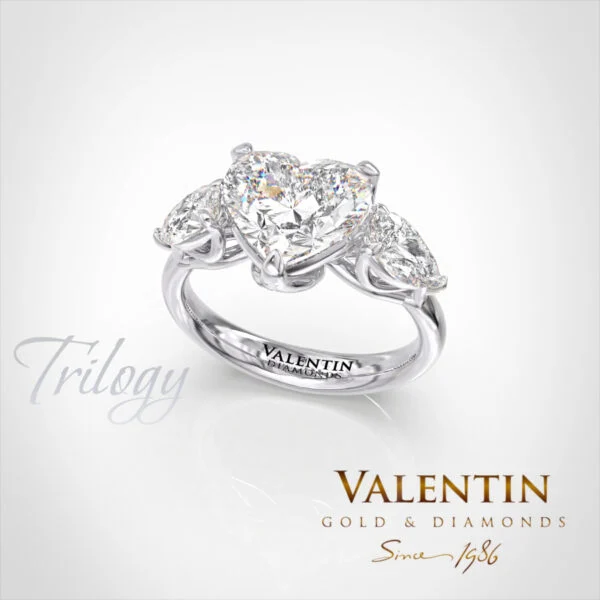 Heart Diamond Lab Engagement Ring 4767 – white gold