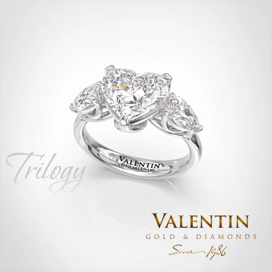 Heart Diamond Lab Engagement Ring 4767 – white gold