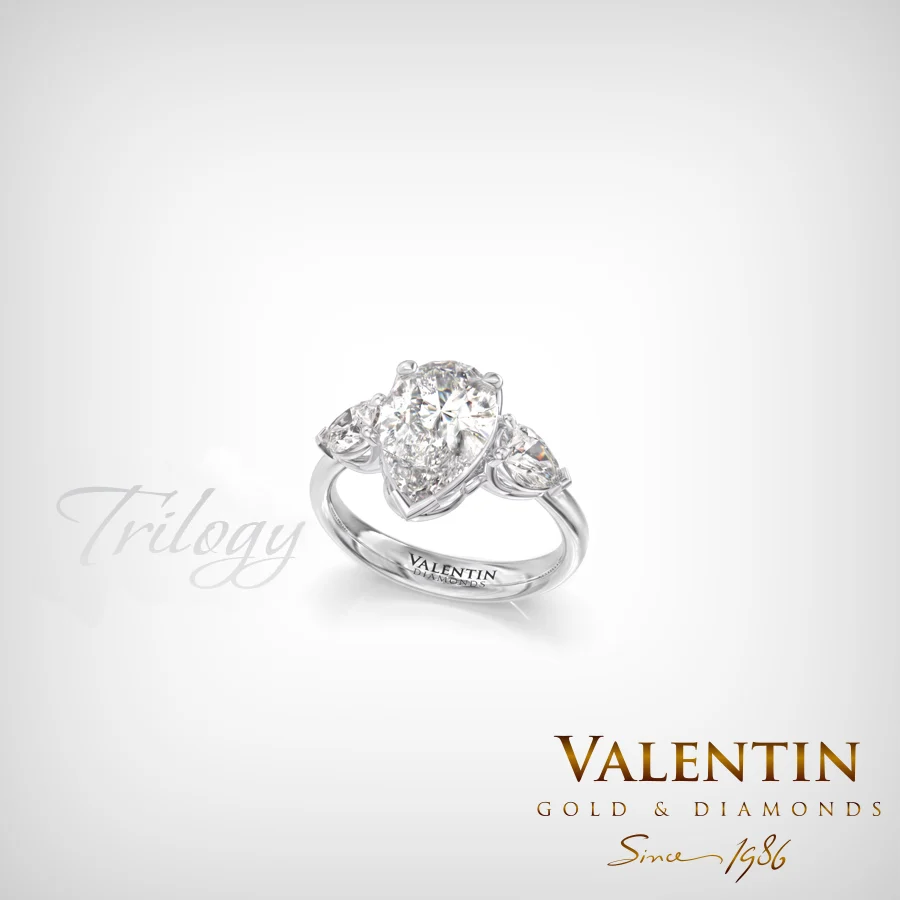 Pear Diamond 4760 Gold Ring