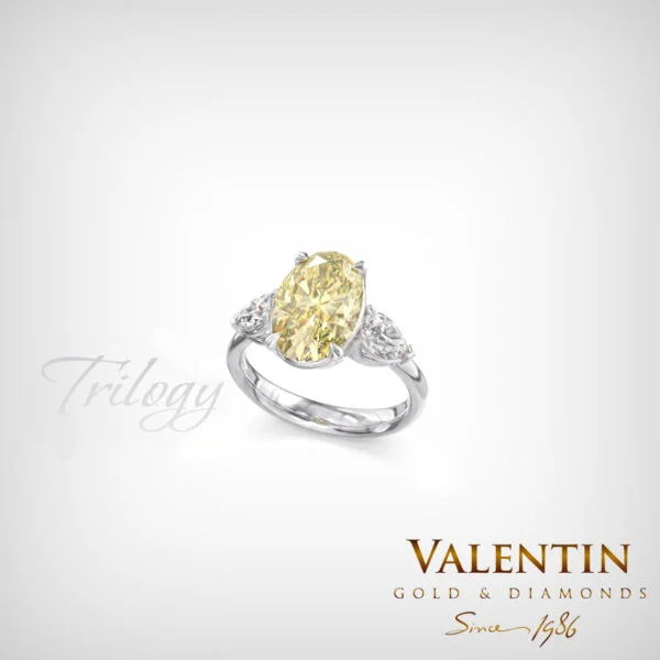 Златен пръстен Fancy Yellow Oval Diamond 4766 - Image 1