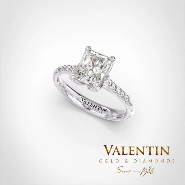 Radiant Engagement Ring 4759 – white gold