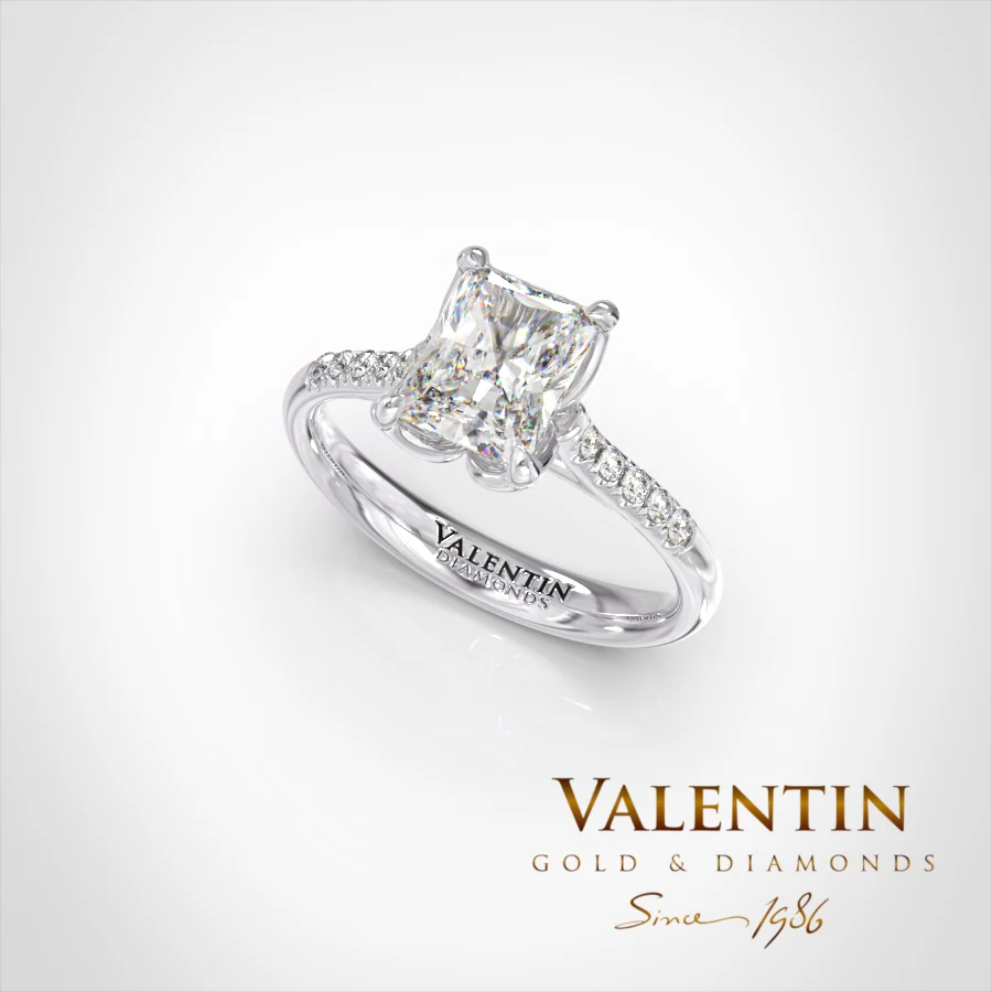 Radiant Engagement Ring 4759 – white gold