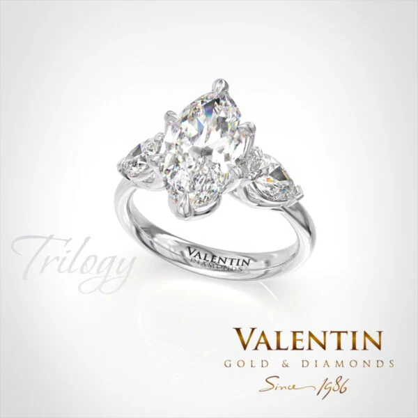 Златен пръстен Marquise Diamond 4758