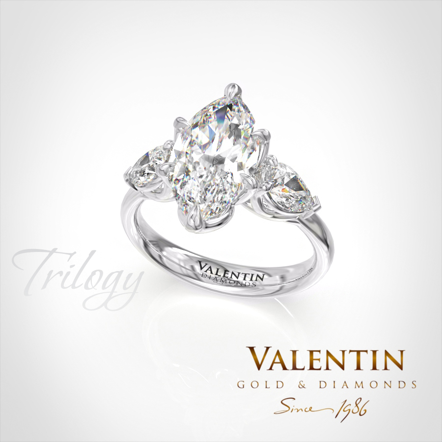 Златен пръстен Marquise Diamond 4758