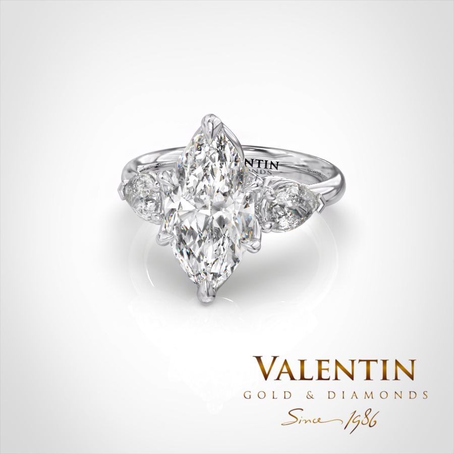 Златен пръстен Marquise Diamond 4758