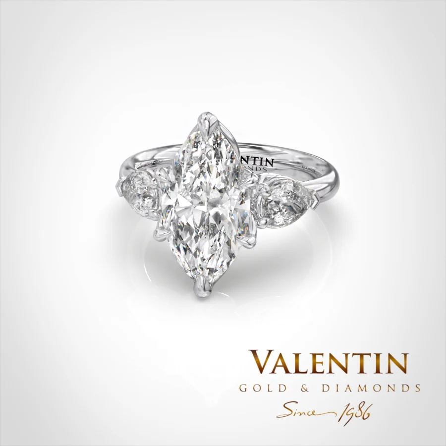 Златен пръстен Marquise Diamond 4758